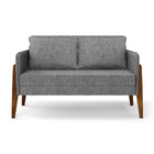 Kit 1 Sofá Namoradeira E 1 Poltrona Lana Linho Grafite A26 Ba