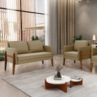 Kit 1 Sofá Namoradeira E 1 Poltrona Lana Suede Base De Madeir