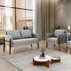 Kit 1 Sofá Namoradeira E 1 Poltrona Lana Suede Base De Madeir