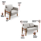 Kit 1 Sofá Namoradeira E 1 Poltrona Lana Veludo Base De Madei