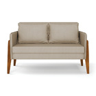 Kit 1 Sofá Namoradeira E 1 Poltrona Lana Veludo Luxo Base De