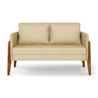 Kit 1 Sofá Namoradeira E 1 Poltrona Lana Veludo Luxo Off Whit