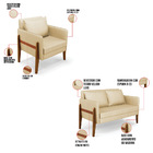 Kit 1 Sofá Namoradeira E 1 Poltrona Lana Veludo Luxo Off Whit