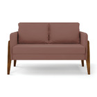 Kit 1 Sofá Namoradeira E 1 Poltrona Lana Veludo Rosê Base De