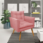 Kit 1 Sofá Namoradeira E 1 Poltrona Tais Suede Pés Palito Cas