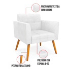Kit 1 Sofá Namoradeira E 2 Poltronas Elisa Corano Branco Pés