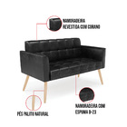 Kit 1 Sofá Namoradeira E 2 Poltronas Elisa Corano Pés Palito