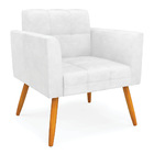 Kit 1 Sofá Namoradeira E 2 Poltronas Elisa Corano Pés Palito