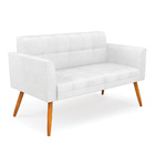 Kit 1 Sofá Namoradeira E 2 Poltronas Elisa Corano Pés Palito