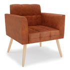 Kit 1 Sofá Namoradeira E 2 Poltronas Elisa Corano Pés Palito