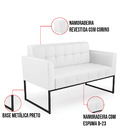 Kit 1 Sofá Namoradeira E 2 Poltronas Elisa Corino Branco Base