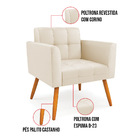 Kit 1 Sofá Namoradeira E 2 Poltronas Elisa Corino Pés Palito