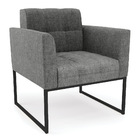 Kit 1 Sofá Namoradeira E 2 Poltronas Elisa Linho Base Metálic