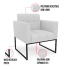 Kit 1 Sofá Namoradeira E 2 Poltronas Elisa Linho Base Metálic