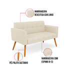 Kit 1 Sofá Namoradeira E 2 Poltronas Elisa Linho Pés Palito C