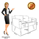 Kit 1 Sofá Namoradeira E 2 Poltronas Elisa Linho Pés Palito C