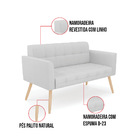 Kit 1 Sofá Namoradeira E 2 Poltronas Elisa Linho Pés Palito N