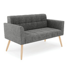 Kit 1 Sofá Namoradeira E 2 Poltronas Elisa Linho Pés Palito N