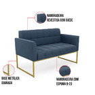 Kit 1 Sofá Namoradeira E 2 Poltronas Elisa Suede Base Metálic