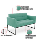 Kit 1 Sofá Namoradeira E 2 Poltronas Elisa Suede Base Metálic