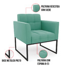 Kit 1 Sofá Namoradeira E 2 Poltronas Elisa Suede Base Metálic