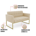 Kit 1 Sofá Namoradeira E 2 Poltronas Elisa Suede Bege Base Me