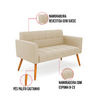 Kit 1 Sofá Namoradeira E 2 Poltronas Elisa Suede Bege Pés Pal