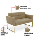 Kit 1 Sofá Namoradeira E 2 Poltronas Elisa Suede Marrom Rato