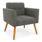 Kit 1 Sofá Namoradeira E 2 Poltronas Elisa Suede Pés Palito C