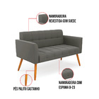 Kit 1 Sofá Namoradeira E 2 Poltronas Elisa Suede Pés Palito C