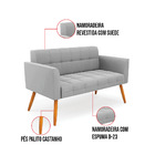 Kit 1 Sofá Namoradeira E 2 Poltronas Elisa Suede Pés Palito C