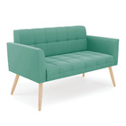 Kit 1 Sofá Namoradeira E 2 Poltronas Elisa Suede Pés Palito N