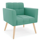 Kit 1 Sofá Namoradeira E 2 Poltronas Elisa Suede Pés Palito N