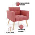 Kit 1 Sofá Namoradeira E 2 Poltronas Elisa Suede Pés Palito N
