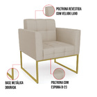 Kit 1 Sofá Namoradeira E 2 Poltronas Elisa Veludo Luxo Base M