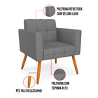 Kit 1 Sofá Namoradeira E 2 Poltronas Elisa Veludo Luxo Grafit