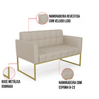 Kit 1 Sofá Namoradeira E 2 Poltronas Elisa Veludo Luxo Prata