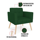 Kit 1 Sofá Namoradeira E 2 Poltronas Elisa Veludo Luxo Verde