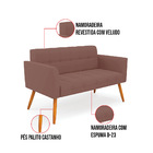 Kit 1 Sofá Namoradeira E 2 Poltronas Elisa Veludo Pés Palito