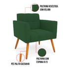 Kit 1 Sofá Namoradeira E 2 Poltronas Elisa Veludo Pés Palito