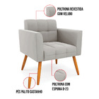 Kit 1 Sofá Namoradeira E 2 Poltronas Elisa Veludo Pés Palito