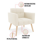 Kit 1 Sofá Namoradeira E 2 Poltronas Elisa Veludo Pés Palito