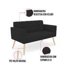 Kit 1 Sofá Namoradeira E 2 Poltronas Elisa Veludo Preto Pés P