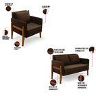 Kit 1 Sofá Namoradeira E 2 Poltronas Lana Suede Base De Madei