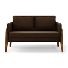 Kit 1 Sofá Namoradeira E 2 Poltronas Lana Suede Marrom Base D