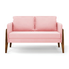 Kit 1 Sofá Namoradeira E 2 Poltronas Lana Suede Rosa Bebê Bas