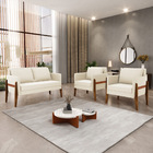 Kit 1 Sofá Namoradeira E 2 Poltronas Lana Veludo Base De Made