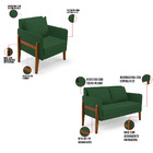 Kit 1 Sofá Namoradeira E 2 Poltronas Lana Veludo Base De Made