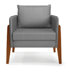 Kit 1 Sofá Namoradeira E 2 Poltronas Lana Veludo Luxo Grafite