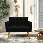 Kit 1 Sofá Namoradeira E 2 Poltronas Tais Suede Pés Palito Ca